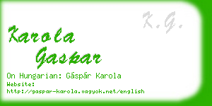 karola gaspar business card